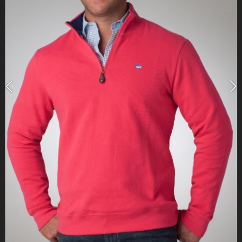 Southern tide half zip pullover men’s medium coral